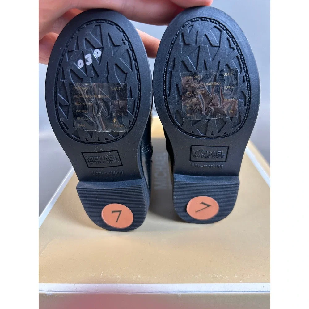 Michael Kors Emma Rachel Black Monogram Kids Tall Boots Size 7 Toddler MP103221A